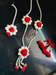 White and Red Flower Jewelry