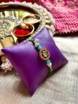Green Stone Rakhi Oval