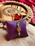 Green Stone Rakhi Oval