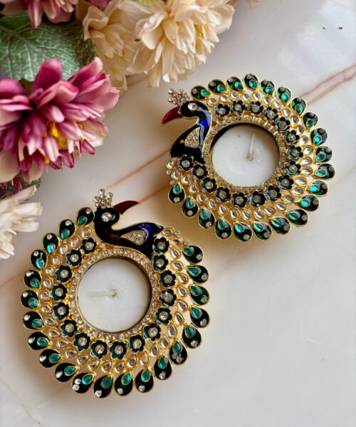 Mayura  Diya Pair