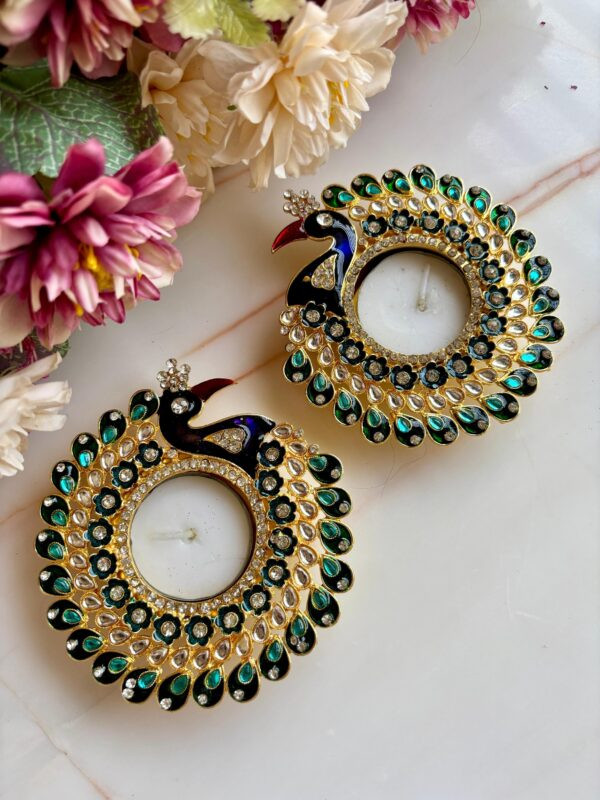 Mayura  Diya Pair