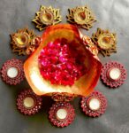 Red Urli ,Lotus and Diya Combo