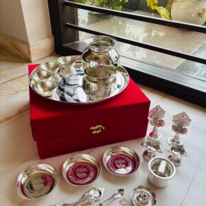 German Silver Pooja Thali Set