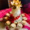 Gold Diya Urli with Standing Lotus