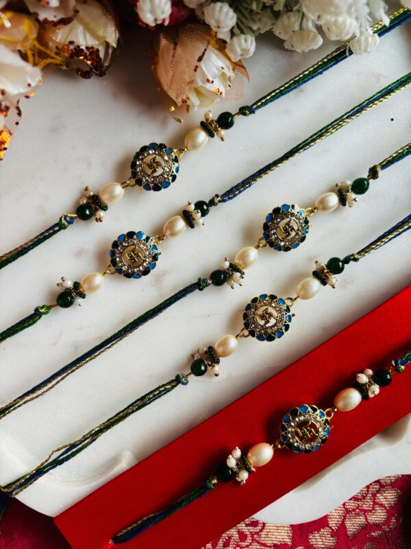 Sapphire Swastik  Rakhi