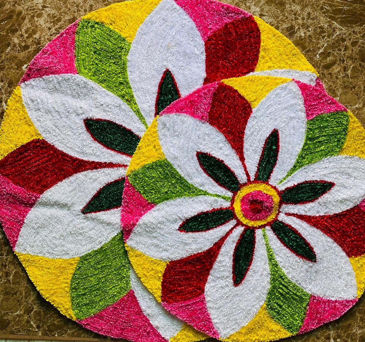 Jasmine Rangoli Mat Shagun Arts and Crafts