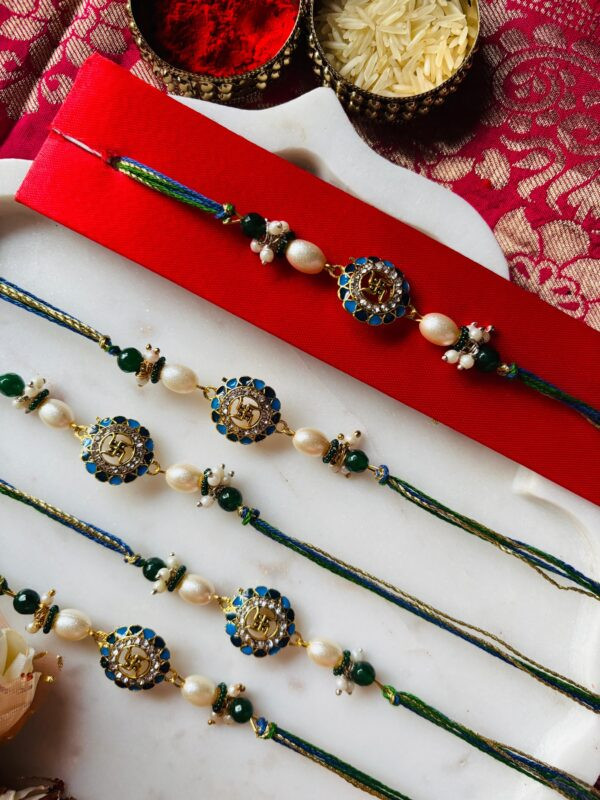 Sapphire Swastik  Rakhi