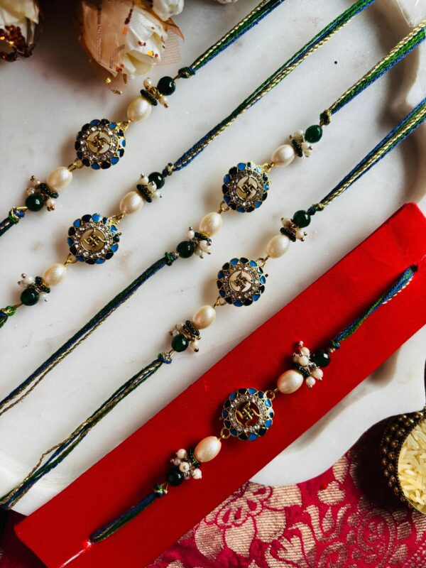 Sapphire Swastik  Rakhi