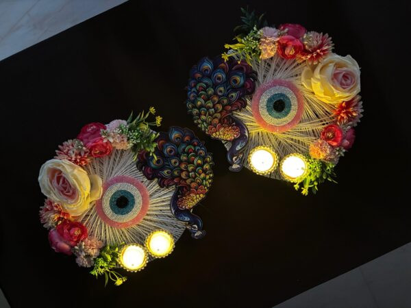 Peacock Radiance Platter Set of 2