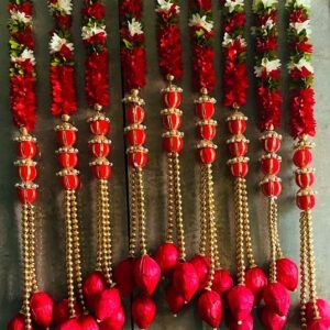 Red Fabric Lotus Hangings