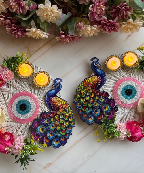 Peacock Radiance Platter Set of 2
