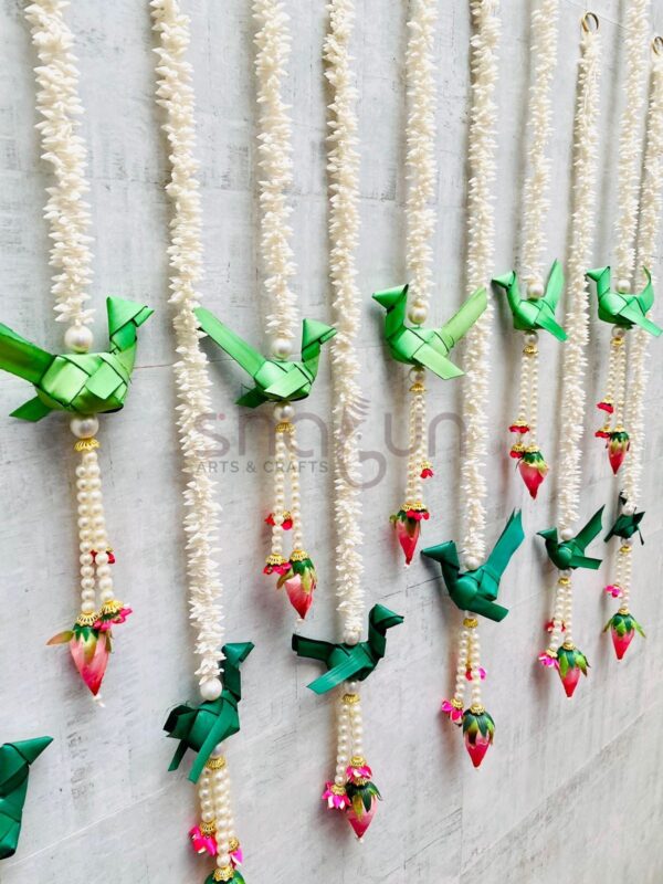 Chameli Parrot Hangings with Lotus Buds