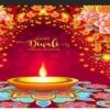 Happy Diwali Party Backdrop Red