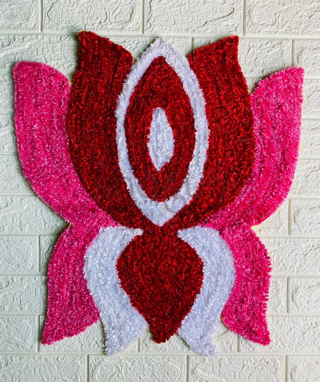 Lotus Flower Mat (Red and Pink) Shagun Arts and Crafts