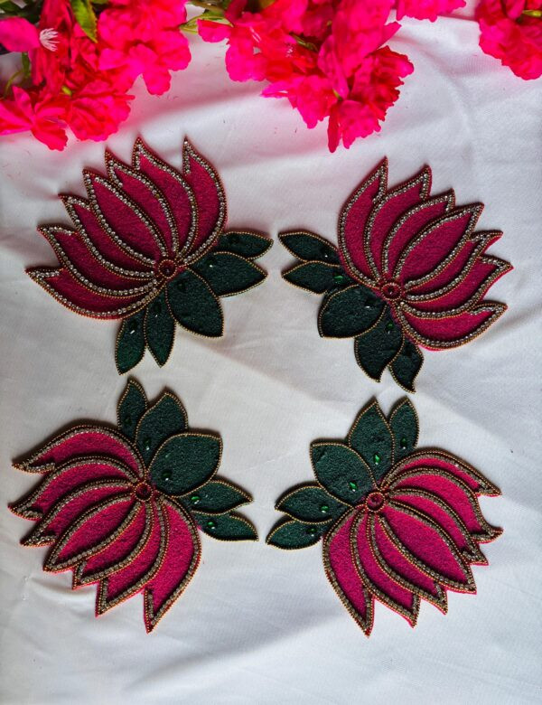 4 pcs Lotus Rangoli border set.