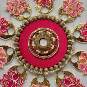 Pink  Pastel Pearl Rangoli