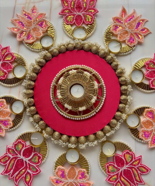 Pink  Pastel Pearl Rangoli