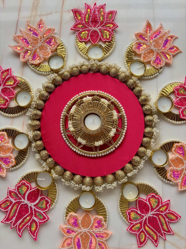 Pink  Pastel Pearl Rangoli