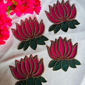 4 pcs Lotus Rangoli border set.