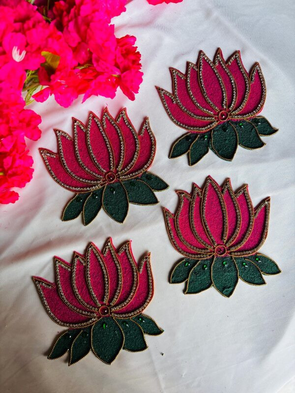 4 pcs Lotus Rangoli border set.