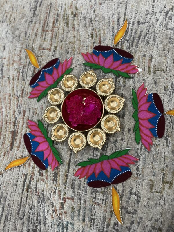 Lotus Sand Art Diya Rangoli