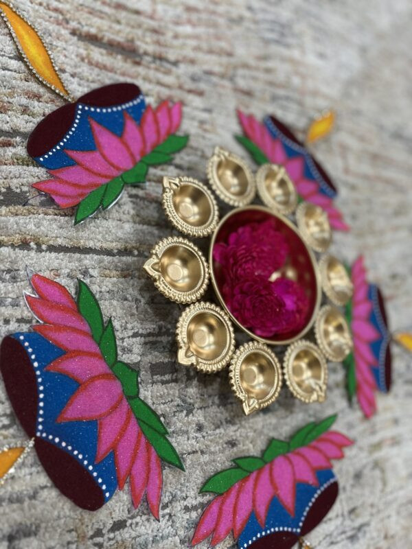 Lotus Sand Art Diya Rangoli