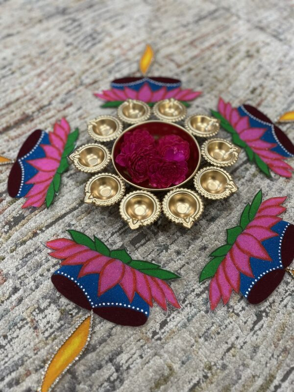 Lotus Sand Art Diya Rangoli