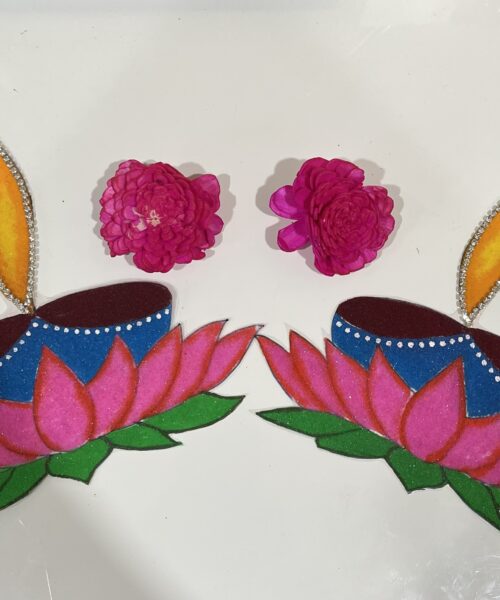 Lotus Sand Art Diya Rangoli