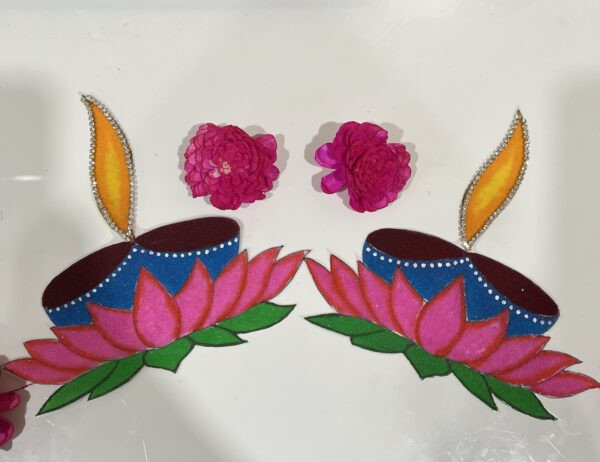 Lotus Sand Art Diya Rangoli