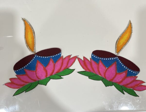 Lotus Sand Art Diya Rangoli