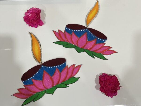 Lotus Sand Art Diya Rangoli