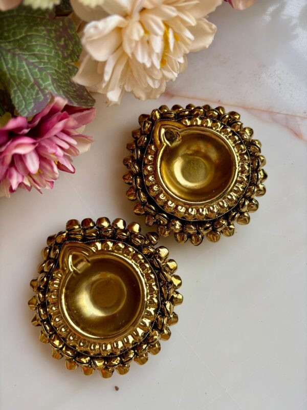 Gold Ghungroo Candles Pair