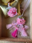 Pink Flower Rakhi Lumba Set