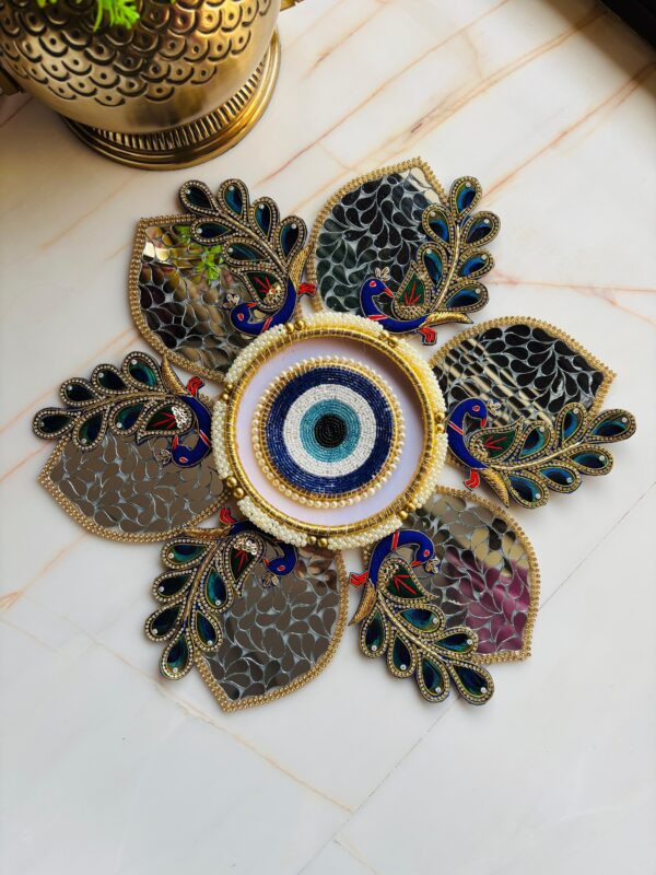Peacock Mirror work  Rangoli