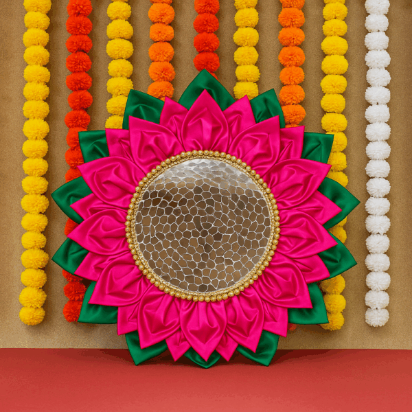 Mirror Work  Lotus  Singhasan Flat