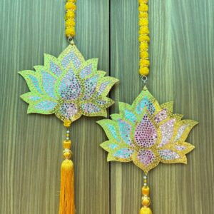 Mirror Work Lotus Hanging Pair