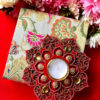 Mirror Diya  with Brocade Box