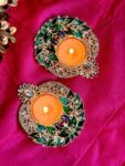 Peacock Kundan Candle holder