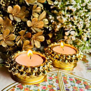 Ghungroo Metal Diya Set of 2