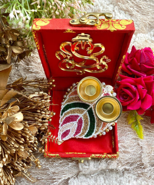 Leaf Haldi Kumkum Platter With Box