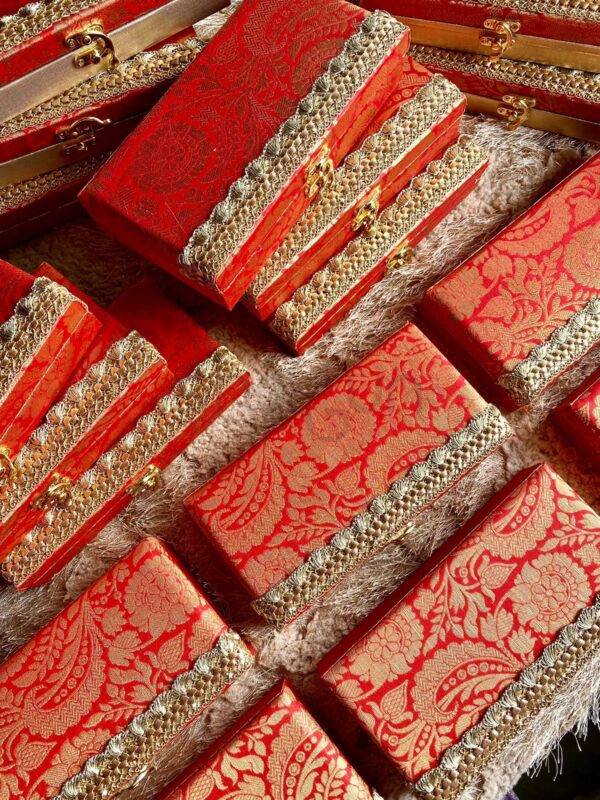 Red Brocade Diya Hamper