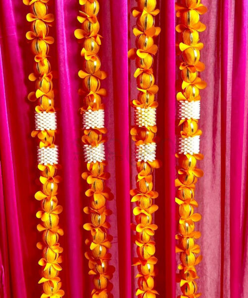 Orange Gota Ball  Hangings with bells  4