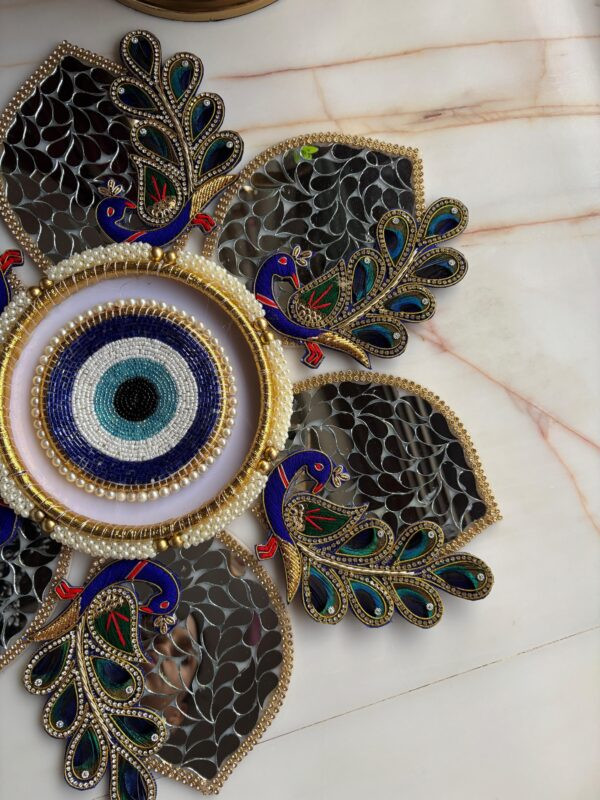 Peacock Mirror work  Rangoli