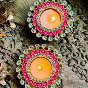 Kundan Stone Candle holder