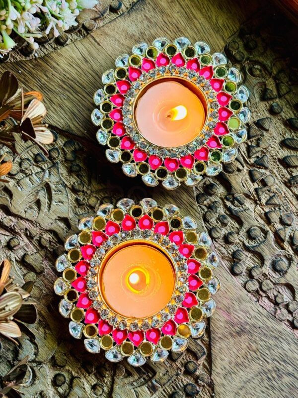 Kundan Stone Candle holder