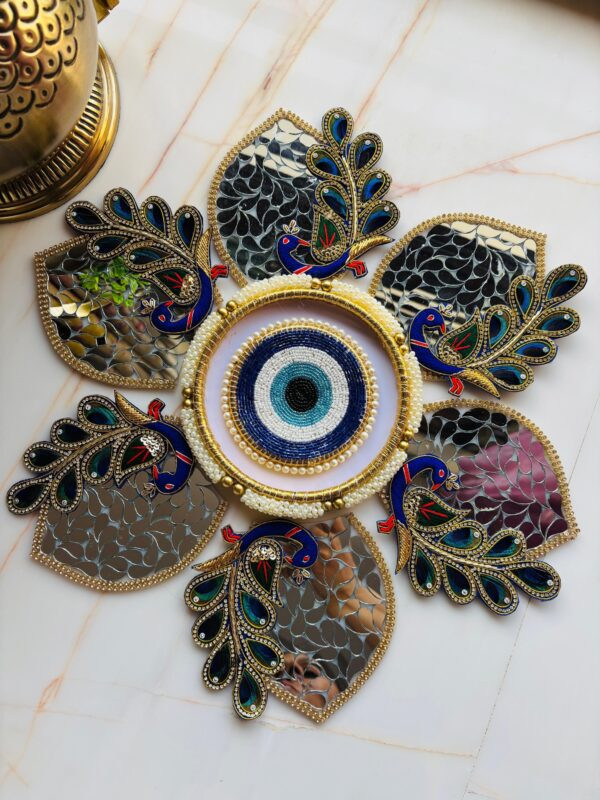 Peacock Mirror work  Rangoli