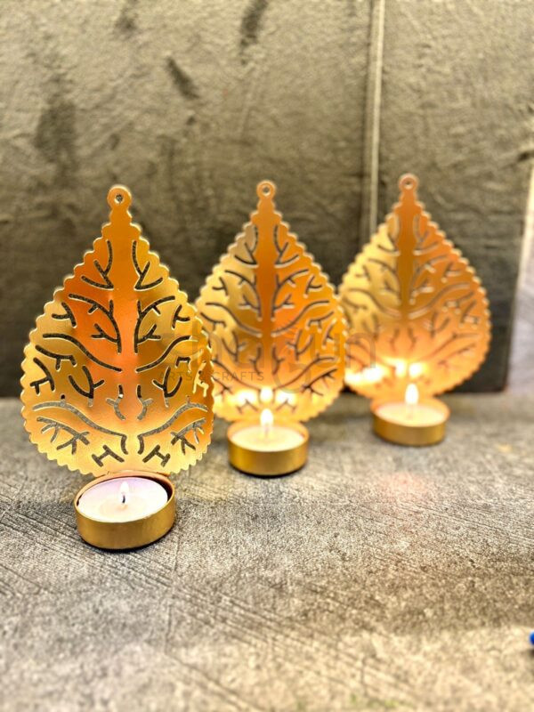 Leaf Metal Diya Set of 5