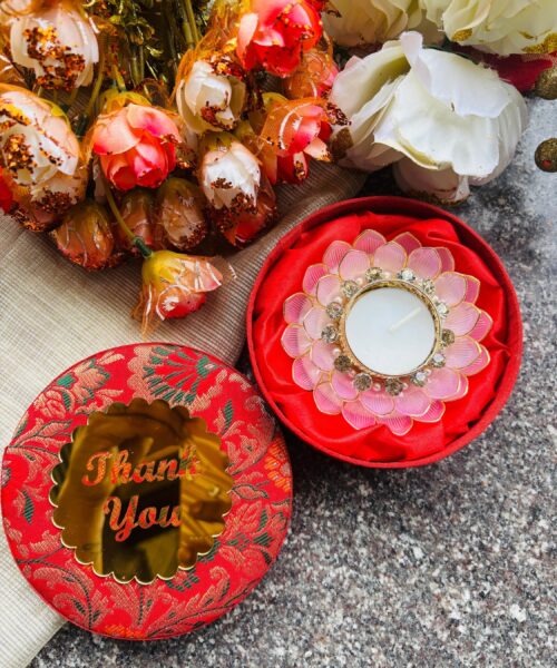 Pink Pearl Diya Box