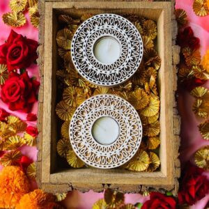 Mandala Block Tealight Holders