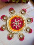 Gota Rangoli Mat with Candles